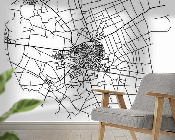 Deurne (Noord-Brabant) | Karte | Schwarz und Weiß