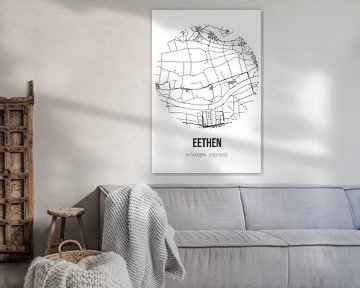 Eethen (Nordbrabant) | Karte | Schwarz und Weiß von Rezona