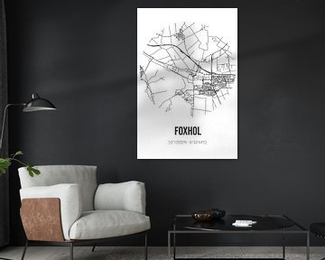 Foxhol (Groningen) | Landkaart | Zwart-wit van Rezona