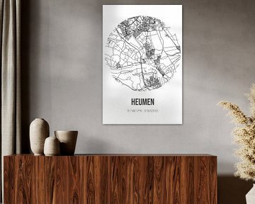 Heumen (Gelderland) | Landkaart | Zwart-wit van Rezona