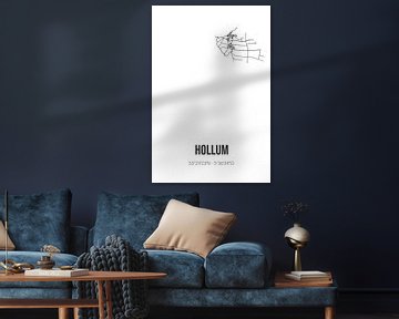 Hollum (Fryslan) | Landkaart | Zwart-wit van Rezona