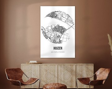 Huizen (Noord-Holland) | Landkaart | Zwart-wit van Rezona