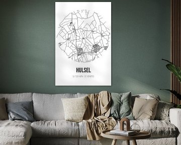 Hulsel (Noord-Brabant) | Landkaart | Zwart-wit van Rezona