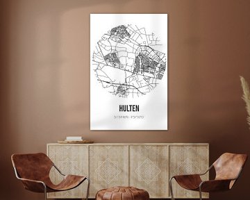 Hulten (Noord-Brabant) | Carte | Noir et blanc sur Rezona