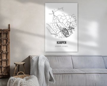 Kampen (Overijssel) | Karte | Schwarz und Weiß von Rezona