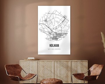 Kolham (Groningen) | Landkaart | Zwart-wit van MijnStadsPoster