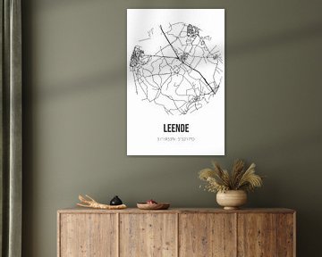 Leende (Noord-Brabant) | Landkaart | Zwart-wit van MijnStadsPoster