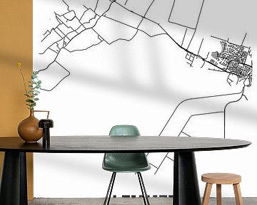 Lemmer (Fryslan) | Karte | Schwarz und weiß