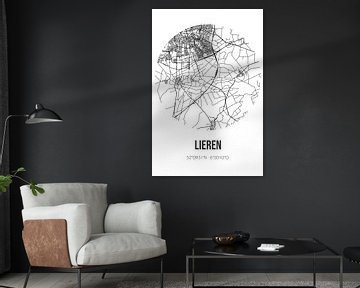 Lieren (Gueldre) | Carte | Noir et blanc sur Rezona