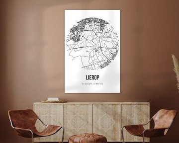 Lierop (Noord-Brabant) | Karte | Schwarz und Weiß von Rezona