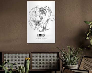 Limmen (Noord-Holland) | Landkaart | Zwart-wit van MijnStadsPoster