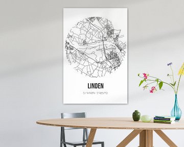 Linden (Nordbrabant) | Karte | Schwarz und Weiß von Rezona