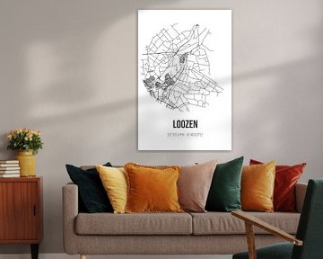 Loozen (Overijssel) | Carte | Noir et Blanc sur Rezona