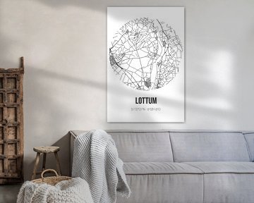 Lottum (Limburg) | Landkaart | Zwart-wit van MijnStadsPoster