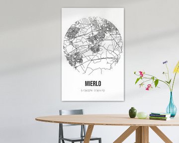 Mierlo (Noord-Brabant) | Landkaart | Zwart-wit van MijnStadsPoster