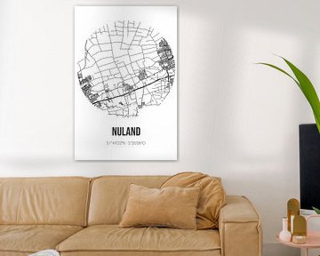 Nuland (Noord-Brabant) | Landkaart | Zwart-wit van MijnStadsPoster