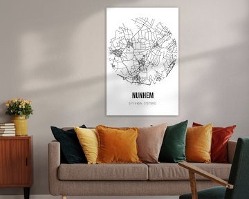 Nunhem (Limburg) | Map | Black and white by Rezona