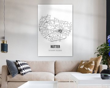 Nutter (Overijssel) | Carte | Noir et blanc sur Rezona