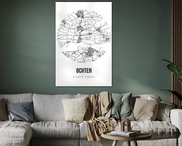 Ochten (Gueldre) | Carte | Noir et blanc sur Rezona