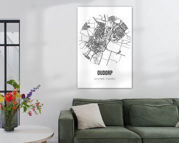 Oudorp (Noord-Holland) | Landkaart | Zwart-wit van MijnStadsPoster