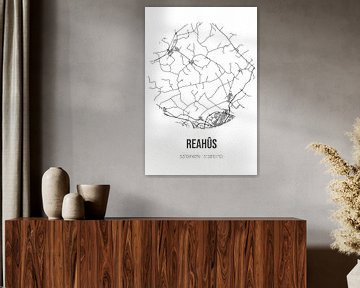 Reahûs (Fryslan) | Landkaart | Zwart-wit van MijnStadsPoster
