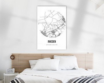 Rheden (Gelderland) | Landkaart | Zwart-wit van MijnStadsPoster