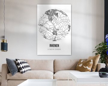 Rhenen (Utrecht) | Carte | Noir et blanc sur Rezona