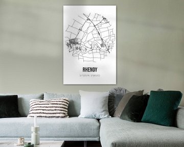 Rhenoy (Gelderland) | Map | Black and White by Rezona