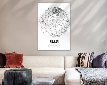 Veulen (Limburg) | Landkaart | Zwart-wit van MijnStadsPoster