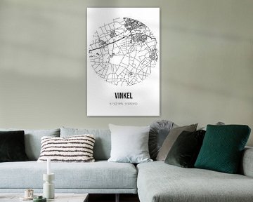 Vinkel (Noord-Brabant) | Landkaart | Zwart-wit van Rezona