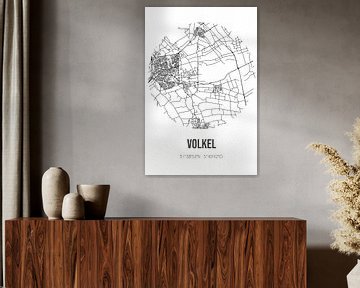 Volkel (Noord-Brabant) | Landkaart | Zwart-wit van MijnStadsPoster