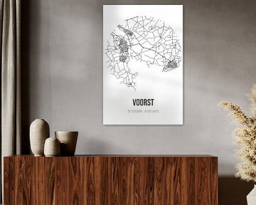 Voorst (Gelderland) | Landkaart | Zwart-wit van MijnStadsPoster