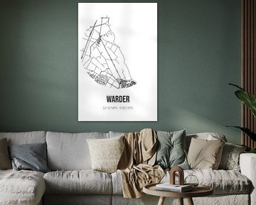 Warder (Noord-Holland) | Landkaart | Zwart-wit van Rezona