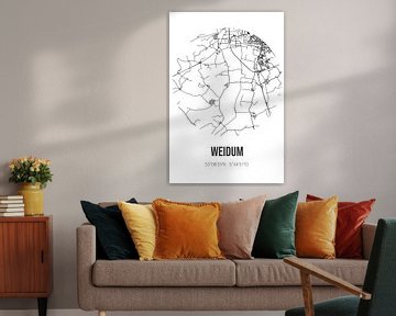 Weidum (Fryslan) | Landkaart | Zwart-wit van Rezona