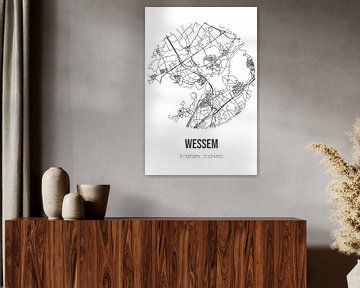 Wessem (Limburg) | Landkaart | Zwart-wit van Rezona