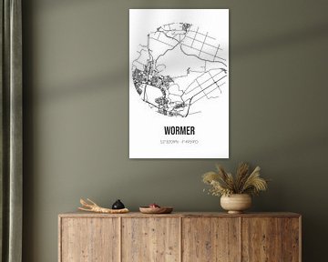 Wormer (Noord-Holland) | Landkaart | Zwart-wit van Rezona