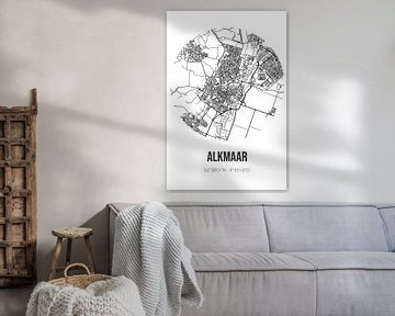 Alkmaar (Noord-Holland) | Landkaart | Zwart-wit van Rezona