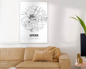Asperen (Gelderland) | Landkaart | Zwart-wit van Rezona