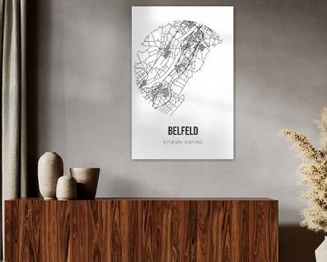 Belfeld (Limburg) | Map | Black and white by Rezona