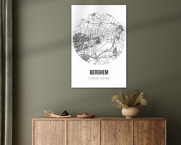 Berghem (Noord-Brabant) | Map | Black and white by Rezona