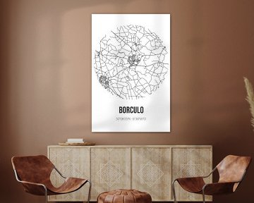 Borculo (Gelderland) | Karte | Schwarz und Weiß von Rezona