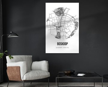 Boskoop (South-Holland) | Map | Black and white by Rezona