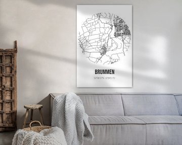 Brummen (Gelderland) | Landkaart | Zwart-wit van Rezona