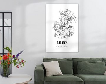 Buchten (Limburg) | Carte | Noir et blanc sur Rezona