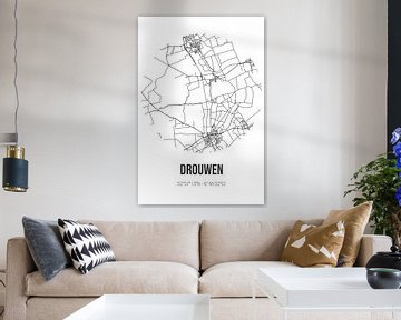 Drouwen (Drenthe) | Landkaart | Zwart-wit van MijnStadsPoster