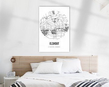 Elshout (Noord-Brabant) | Landkaart | Zwart-wit van Rezona