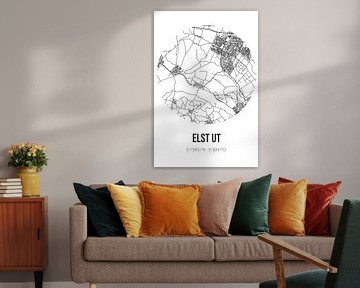Elst Ut (Utrecht) | Landkaart | Zwart-wit van Rezona
