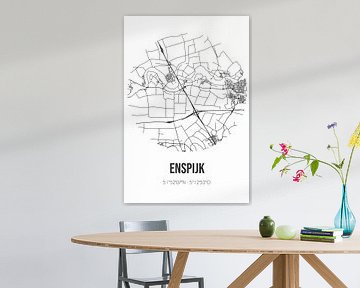Enspijk (Gelderland) | Landkaart | Zwart-wit van Rezona