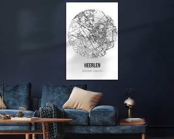 Heerlen (Limburg) | Landkaart | Zwart-wit van Rezona