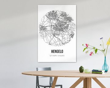 Hengelo (Overijssel) | Landkaart | Zwart-wit van Rezona
